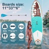 image:imageFBSPORT 11 Premium Stand Up Paddle Board Yoga Board with SUP Accessories amp Carry Bag  Wide Stance Surf Control NonSlip Deck Leash Paddle and Pump for Youth amp AdultBrown Teal
