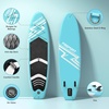 image:imageFBSPORT 11 Premium Stand Up Paddle Board Yoga Board with SUP Accessories amp Carry Bag  Wide Stance Surf Control NonSlip Deck Leash Paddle and Pump for Youth amp AdultIce Blue