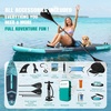 image:imageFBSPORT 11 Premium Stand Up Paddle Board Yoga Board with SUP Accessories amp Carry Bag  Wide Stance Surf Control NonSlip Deck Leash Paddle and Pump for Youth amp AdultBlue Teal
