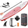 image:imageFBSPORT 11 Premium Stand Up Paddle Board Yoga Board with SUP Accessories amp Carry Bag  Wide Stance Surf Control NonSlip Deck Leash Paddle and Pump for Youth amp AdultPinkWhite
