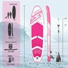 image:imageFBSPORT 11 Premium Stand Up Paddle Board Yoga Board with SUP Accessories amp Carry Bag  Wide Stance Surf Control NonSlip Deck Leash Paddle and Pump for Youth amp AdultPink