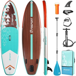 image:imageFBSPORT 11 Premium Stand Up Paddle Board Yoga Board with SUP Accessories amp Carry Bag  Wide Stance Surf Control NonSlip Deck Leash Paddle and Pump for Youth amp AdultBrown Teal
