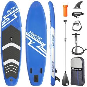 image:imageFBSPORT 11 Premium Stand Up Paddle Board Yoga Board with SUP Accessories amp Carry Bag  Wide Stance Surf Control NonSlip Deck Leash Paddle and Pump for Youth amp AdultBlue