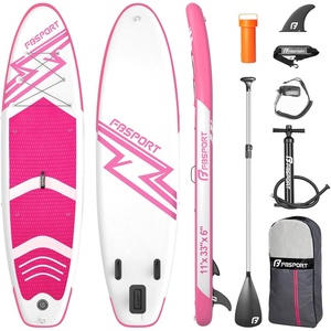 image:imageFBSPORT 11 Premium Stand Up Paddle Board Yoga Board with SUP Accessories amp Carry Bag  Wide Stance Surf Control NonSlip Deck Leash Paddle and Pump for Youth amp AdultPink