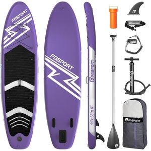 image:imageFBSPORT 11 Premium Stand Up Paddle Board Yoga Board with SUP Accessories amp Carry Bag  Wide Stance Surf Control NonSlip Deck Leash Paddle and Pump for Youth amp AdultPurple