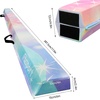 image:imageFBSPORT 8ft9ft95ft Balance Beam Folding Gymnastics Beam Foam Balance Floor Beam Equipment for Kids Adults Suede Cover Anti Slip Base with Carry Bag for Home School Gym TrainingPink Green
