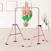 image:imageFBSPORT Gymnastics Bar for Kids Adjustable Height Gymnastic Horizontal BarPink