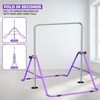 image:imageFBSPORT Gymnastics Bar for Kids Adjustable Height Gymnastic Horizontal BarPurpleMat