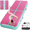 image:imageFBSPORT Inflatable Air Gymnastics Mat Training Mats 48 inches Thickness Gymnastics Tracks for Home UseTrainingCheerleadingYogaWater with PumpPinkGreen