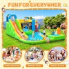 image:imageFBSPORT Inflatable Bounce House 9 in 1 Water Slide with Blower Bouncy House for Kids Indoor Outdoor Wet Dry Combo Water Bounce House with Football Shooting Water Gun Splash Pool Bounce Area HoseOne Football GameOne Pool