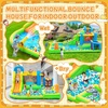 image:imageFBSPORT Inflatable Bounce House 9 in 1 Water Slide with Blower Bouncy House for Kids Indoor Outdoor Wet Dry Combo Water Bounce House with Football Shooting Water Gun Splash Pool Bounce Area HoseOne Football GameOne Pool
