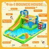 image:imageFBSPORT Inflatable Bounce House 9 in 1 Water Slide with Blower Bouncy House for Kids Indoor Outdoor Wet Dry Combo Water Bounce House with Football Shooting Water Gun Splash Pool Bounce Area HoseOne Football GameOne Pool