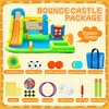 image:imageFBSPORT Inflatable Bounce House 9 in 1 Water Slide with Blower Bouncy House for Kids Indoor Outdoor Wet Dry Combo Water Bounce House with Football Shooting Water Gun Splash Pool Bounce Area HoseOne Football GameOne Pool
