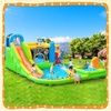 image:imageFBSPORT Inflatable Bounce House 9 in 1 Water Slide with Blower Bouncy House for Kids Indoor Outdoor Wet Dry Combo Water Bounce House with Football Shooting Water Gun Splash Pool Bounce Area HoseOne Football GameOne Pool
