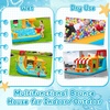image:imageFBSPORT Inflatable Bounce House Water Slide Bounce House for Kids with Toy Market Stand Splash Pool Bouncer Climbing Wall Water Gun Ball Dart Bouncy Castle W620W Blower for Outdoor Indoor RedOrange