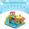image:imageFBSPORT Inflatable Bounce House Water Slide Bounce House for Kids with Toy Market Stand Splash Pool Bouncer Climbing Wall Water Gun Ball Dart Bouncy Castle W620W Blower for Outdoor Indoor RedOrange