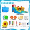 image:imageFBSPORT Inflatable Bounce House Water Slide Bounce House for Kids with Toy Market Stand Splash Pool Bouncer Climbing Wall Water Gun Ball Dart Bouncy Castle W620W Blower for Outdoor Indoor RedOrange