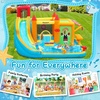 image:imageFBSPORT Inflatable Bounce House Water Slide Bounce House for Kids with Toy Market Stand Splash Pool Bouncer Climbing Wall Water Gun Ball Dart Bouncy Castle W620W Blower for Outdoor Indoor RedOrange