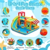 image:imageFBSPORT Inflatable Bounce House Water Slide Bounce House for Kids with Toy Market Stand Splash Pool Bouncer Climbing Wall Water Gun Ball Dart Bouncy Castle W620W Blower for Outdoor Indoor RedOrange