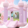 image:imageFBSPORT White Bounce House Inflatable Bouncer with Air BlowerIndoor amp Outdoor Bouncy Castle with Big Ball Pit for Wedding Party Kids Birthday Party Easy to InstallPurple Pink