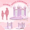 image:imageFBSPORT White Bounce House Inflatable Bouncer with Air BlowerIndoor amp Outdoor Bouncy Castle with Big Ball Pit for Wedding Party Kids Birthday Party Easy to InstallPurple Pink