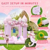 image:imageFBSPORT White Bounce House Inflatable Bouncer with Air BlowerIndoor amp Outdoor Bouncy Castle with Big Ball Pit for Wedding Party Kids Birthday Party Easy to InstallPurple Pink