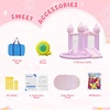 image:imageFBSPORT White Bounce House Inflatable Bouncer with Air BlowerIndoor amp Outdoor Bouncy Castle with Big Ball Pit for Wedding Party Kids Birthday Party Easy to InstallPurple Pink