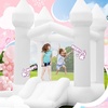 image:imageFBSPORT White Bounce House Inflatable Bouncer with Air BlowerIndoor amp Outdoor Bouncy Castle with Big Ball Pit for Wedding Party Kids Birthday Party Easy to InstallWhite