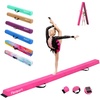 image:imageFBSPORT 8ft9ft95ft Balance Beam Folding Gymnastics Beam Foam Balance Floor Beam Equipment for Kids Adults Suede Cover Anti Slip Base with Carry Bag for Home School Gym TrainingPink