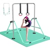 image:imageFBSPORT Gymnastics Bar for Kids Adjustable Height Gymnastic Horizontal BarGreenMat