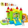image:imageFBSPORT Inflatable Bounce House with Slide for Kids Blow up Bouncy House Bouncer Castle with Ball Pit Jumping and Soccer Area Sandbag Toss Ball Shooting Basketball Hoop for Indoor Outdoor