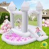 image:imageFBSPORT White Bounce House Inflatable Bouncer with Air BlowerIndoor amp Outdoor Bouncy Castle with Big Ball Pit for Wedding Party Kids Birthday Party Easy to InstallWhite