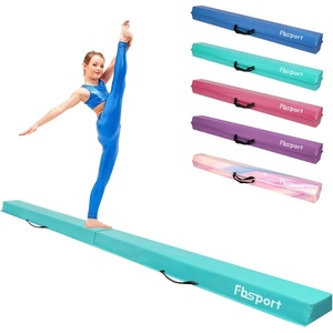 image:imageFBSPORT 810ft Balance Beam Folding Floor Gymnastics Equipment PU Leather for Kids AdultsNon Slip Rubber Base Gymnastics Beam for Training Practice Professional Home Traininggreen