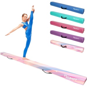 image:imageFBSPORT 810ft Balance Beam Folding Floor Gymnastics Equipment PU Leather for Kids AdultsNon Slip Rubber Base Gymnastics Beam for Training Practice Professional Home TrainingPink Purple