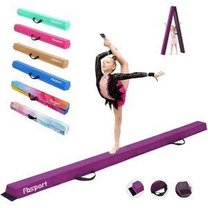 image:imageFBSPORT 8ft9ft95ft Balance Beam Folding Gymnastics Beam Foam Balance Floor Beam Equipment for Kids Adults Suede Cover Anti Slip Base with Carry Bag for Home School Gym TrainingPurple