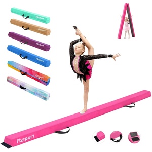 image:imageFBSPORT 8ft9ft95ft Balance Beam Folding Gymnastics Beam Foam Balance Floor Beam Equipment for Kids Adults Suede Cover Anti Slip Base with Carry Bag for Home School Gym TrainingPink