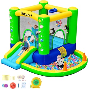 image:imageFBSPORT Bounce House with Slide for Toddler Kids 36 Indoor Backyard GreenGreen