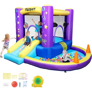 image:imageFBSPORT Bounce House with Slide for Toddler Kids 36 Indoor Backyard GreenPurple