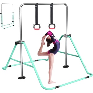 image:imageFBSPORT Gymnastics Bar for Kids Adjustable Height Gymnastic Horizontal BarGreen