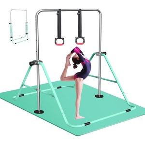 image:imageFBSPORT Gymnastics Bar for Kids Adjustable Height Gymnastic Horizontal BarGreenMat