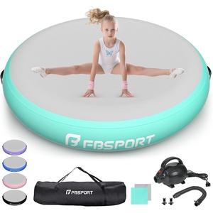 image:imageFBSPORT Inflatable Air Gymnastics Mat Training Mats 33ft Training Mats with Pump 8 inches Thickness Gymnastics Mat for HomeTrainingCheerleadingYogaWater Use Green