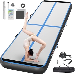 image:imageFBSPORT Inflatable Air Gymnastics Mat Training Mats 48 inches Thickness Gymnastics Tracks for Home UseTrainingCheerleadingYogaWater with PumpBlack Blue