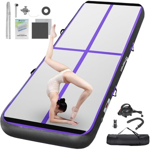 image:imageFBSPORT Inflatable Air Gymnastics Mat Training Mats 48 inches Thickness Gymnastics Tracks for Home UseTrainingCheerleadingYogaWater with PumpBlack Purple