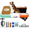 image:imageFBSPORT Inflatable Dog Boat Ramp Floating Dock Water Ladder for Pool Boat NonSlip EVA Floating Ladder Pool Ramp for Dog Up to 220 LBs Safe amp Easy AccessTealorange White