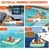 image:imageFBSPORT Inflatable Dog Boat Ramp Floating Dock Water Ladder for Pool Boat NonSlip EVA Floating Ladder Pool Ramp for Dog Up to 220 LBs Safe amp Easy AccessTealorange White