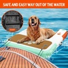 image:imageFBSPORT Inflatable Dog Boat Ramp Floating Dock Water Ladder for Pool Boat NonSlip EVA Floating Ladder Pool Ramp for Dog Up to 220 LBs Safe amp Easy AccessTealorange White