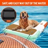 image:imageFBSPORT Inflatable Dog Boat Ramp Floating Dock Water Ladder for Pool Boat NonSlip EVA Floating Ladder Pool Ramp for Dog Up to 220 LBs Safe amp Easy AccessTealorange White