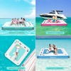 image:imageFBSPORT Inflatable Floating Dock Lake Floats for Adults Floating Docks Platform Island Raft NonSlip Inflatable Water Dock Mat for Pool Beach Ocean 10ft 8ft 6ftGreen Lighting