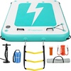 image:imageFBSPORT Inflatable Floating Dock Lake Floats for Adults Floating Docks Platform Island Raft NonSlip Inflatable Water Dock Mat for Pool Beach Ocean 10ft 8ft 6ftGreen Lighting