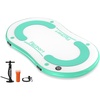 image:imageFBSPORT Inflatable Floating Dock 68ft Inflatable Rafting Platform Water Floating Dock Mat with NonSlip Surface for Swimming Pool Lake Ocean Inflatable Dock Platform with Pump and Bag